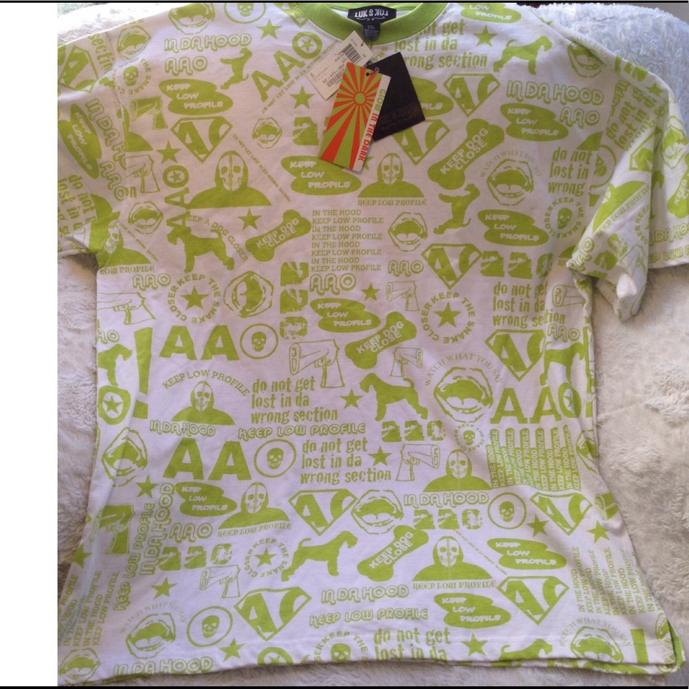 Luk S Luk glow in the dark lime green shirt